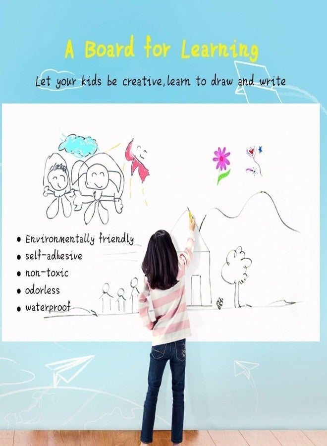 Cosmos Star™ Whiteboard Wall Sticker, Extra Large Strong & Durable Dry Easy to Erase Self Adhesive Wallpaper Peel Stick White Board for Kids Drawing,Office, School,Home Decor (24 x 96 inch, White) - Image 2